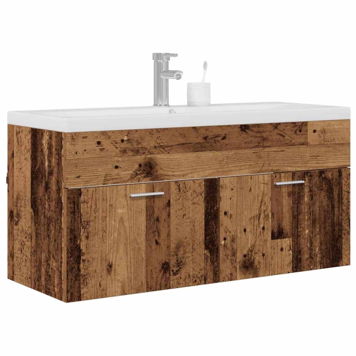 vidaXL Ντουλάπι Μπάνιου Παλιό ξύλο 100 x 38,5 x 46 cm