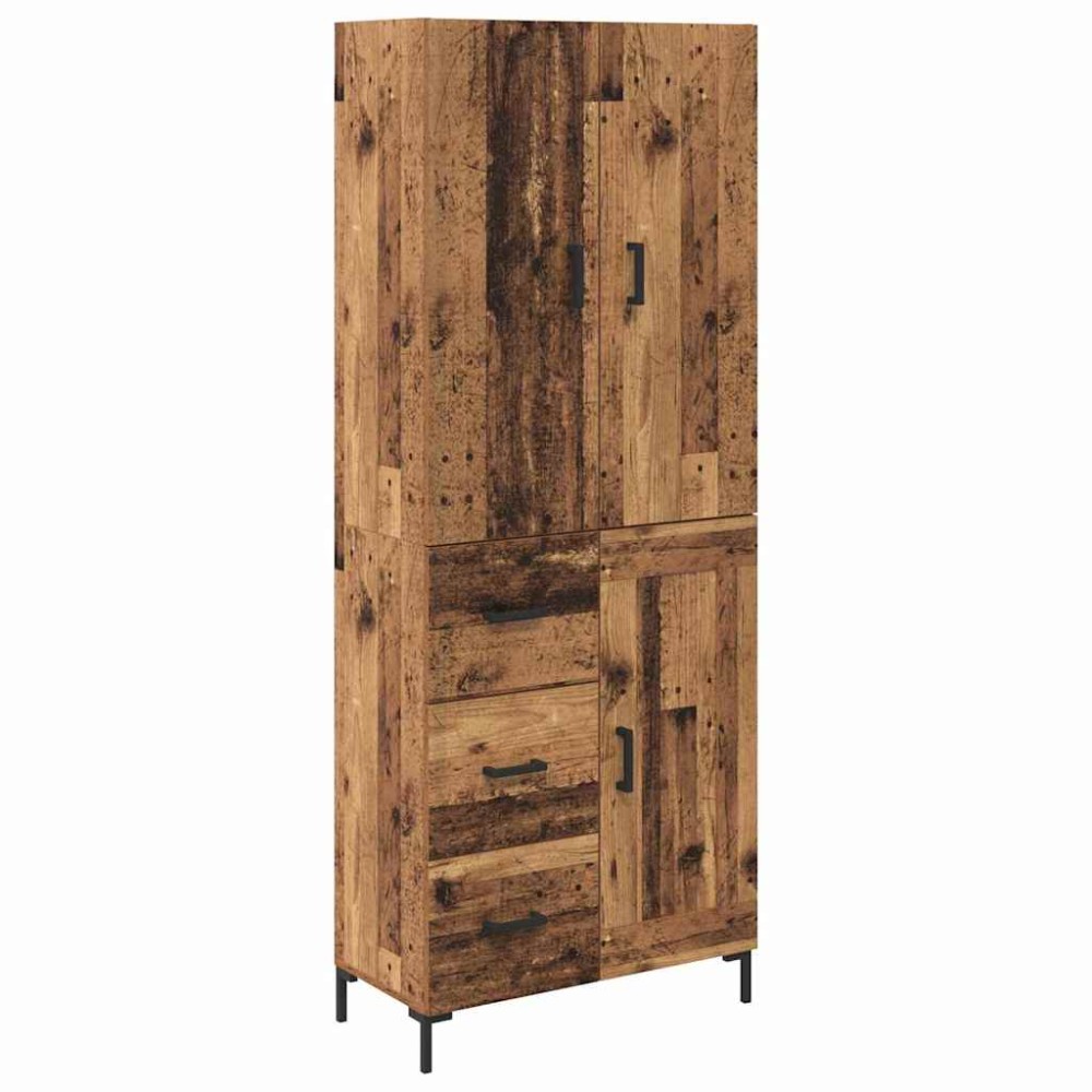 vidaXL Highboard Παλιό Ξύλο 69,5 x 34 x 180 εκ. Επεξεργασμένο Ξύλο