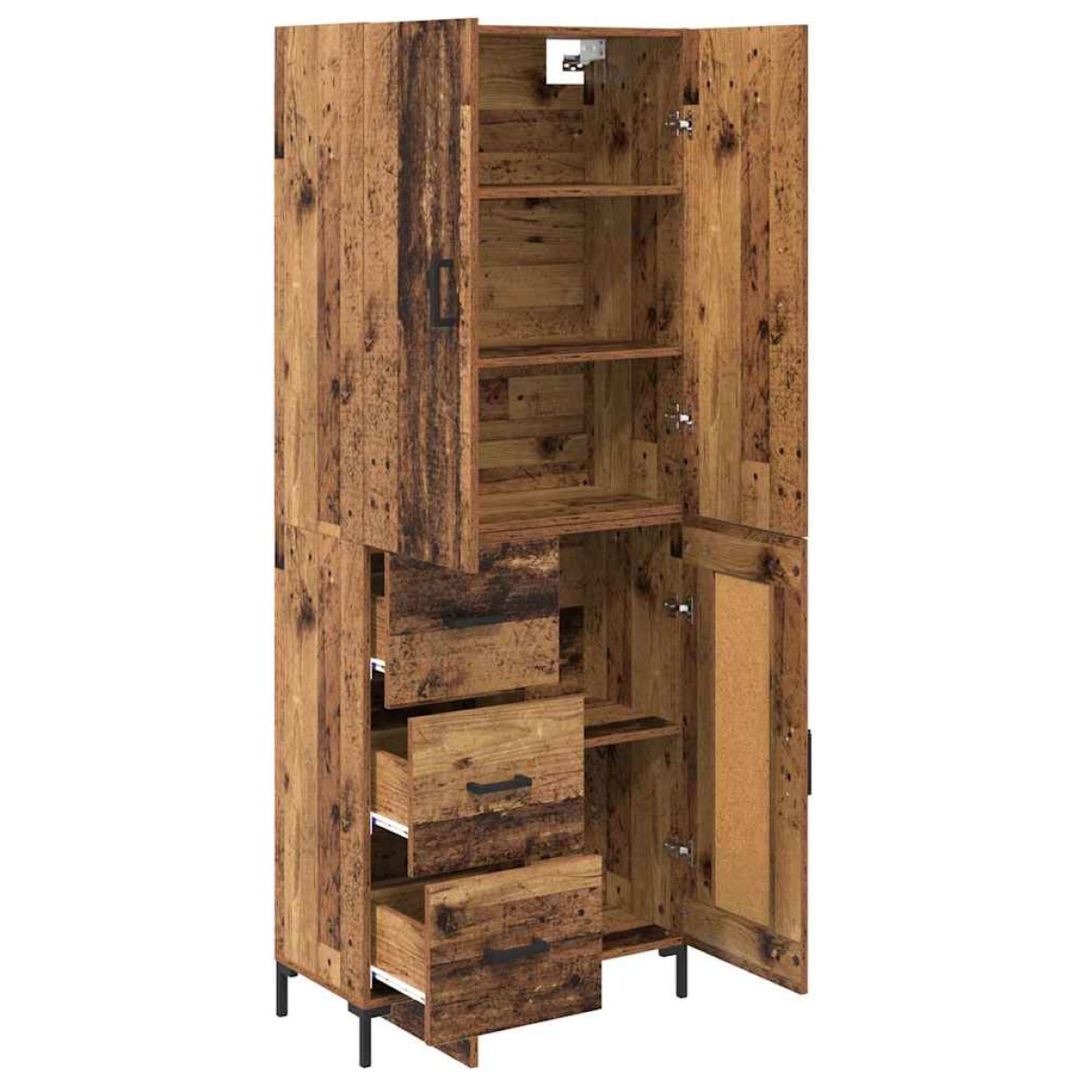 vidaXL Highboard Παλιό Ξύλο 69,5 x 34 x 180 εκ. Επεξεργασμένο Ξύλο