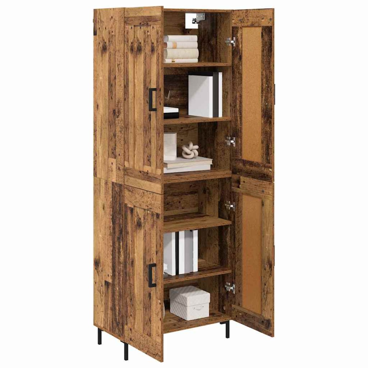 vidaXL Highboard 2 τμχ. Παλιό Ξύλο 69,5 x 34 x 180 εκ.