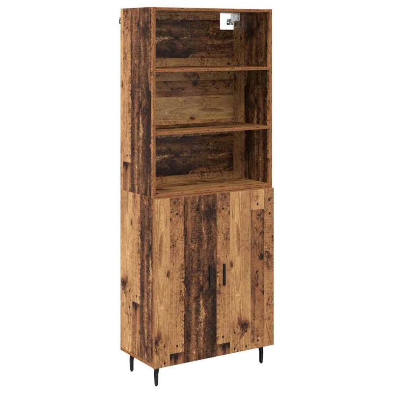 vidaXL Highboard 2 τμχ. Παλιό Ξύλο 69,5 x 32,5 x 180 εκ