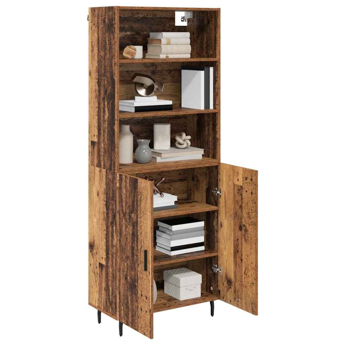 vidaXL Highboard 2 τμχ. Παλιό Ξύλο 69,5 x 32,5 x 180 εκ