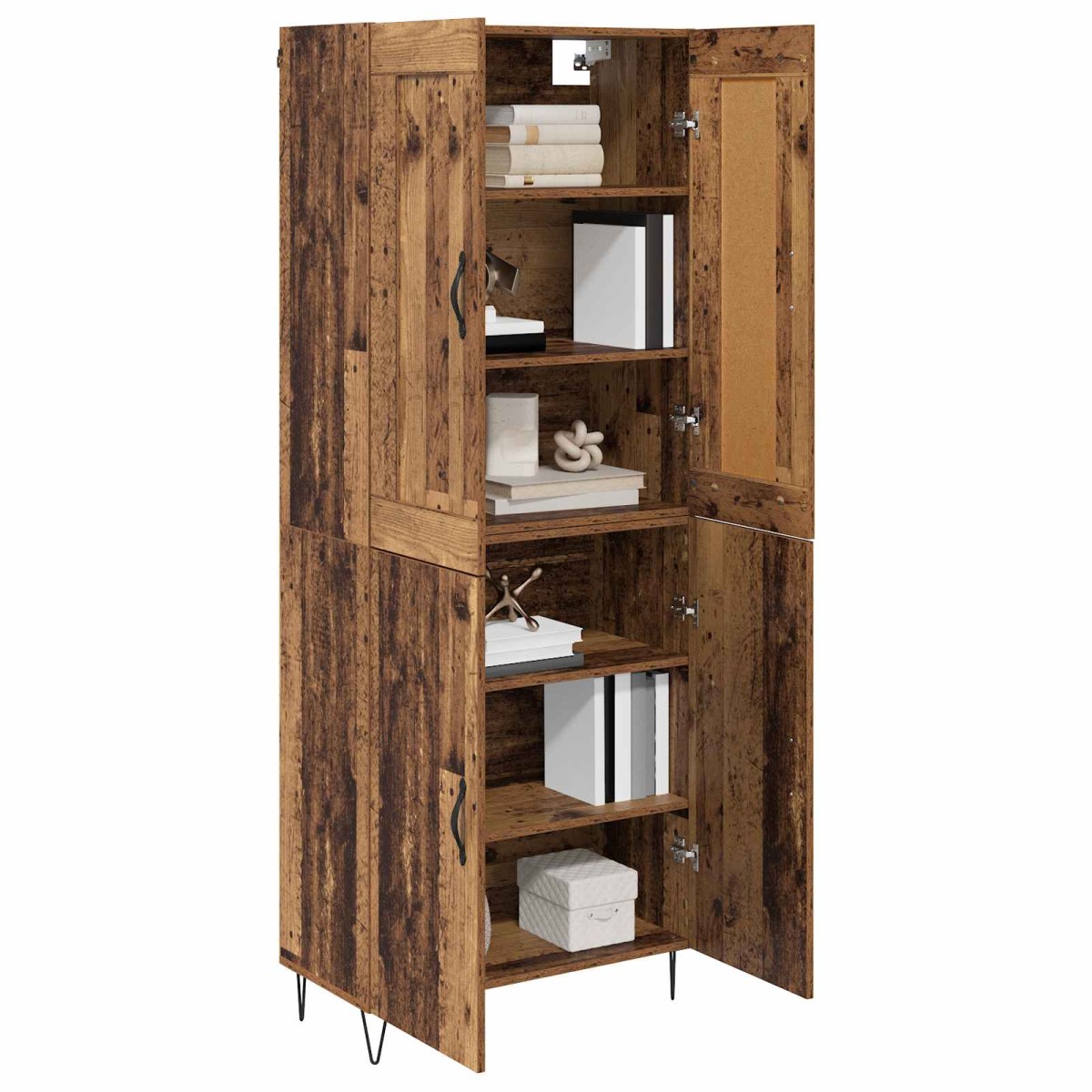vidaXL Highboard Παλιό Ξύλο 69,5 x 34 x 180 εκ. Επεξεργασμένο Ξύλο