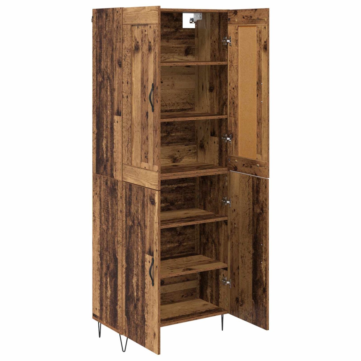 vidaXL Highboard Παλιό Ξύλο 69,5 x 34 x 180 εκ. Επεξεργασμένο Ξύλο