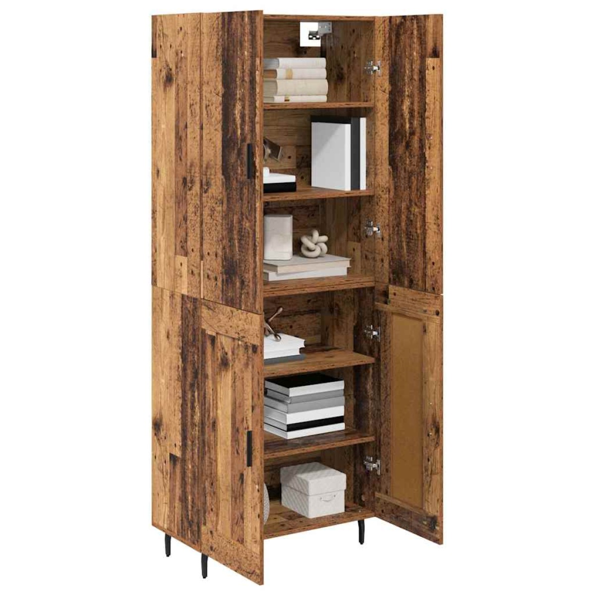 vidaXL Highboard 2 τμχ. Παλιό Ξύλο 69,5 x 34 x 180 εκ.