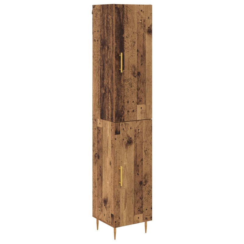 vidaXL Highboard 2 τμχ. Παλιό Ξύλο 34,5 x 34 x 180 εκ.