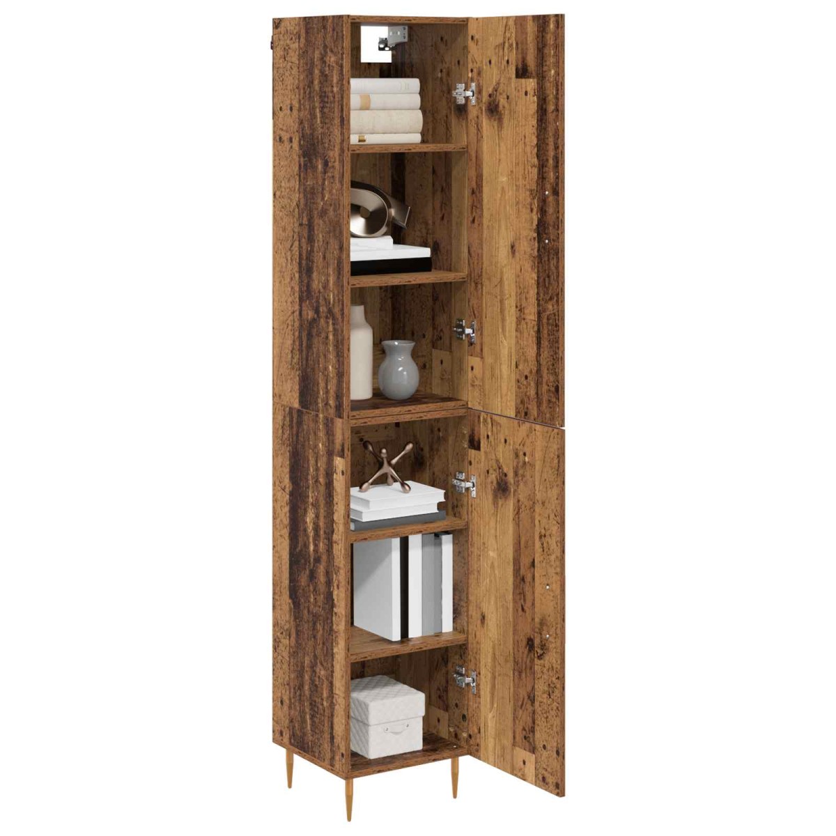 vidaXL Highboard 2 τμχ. Παλιό Ξύλο 34,5 x 34 x 180 εκ.