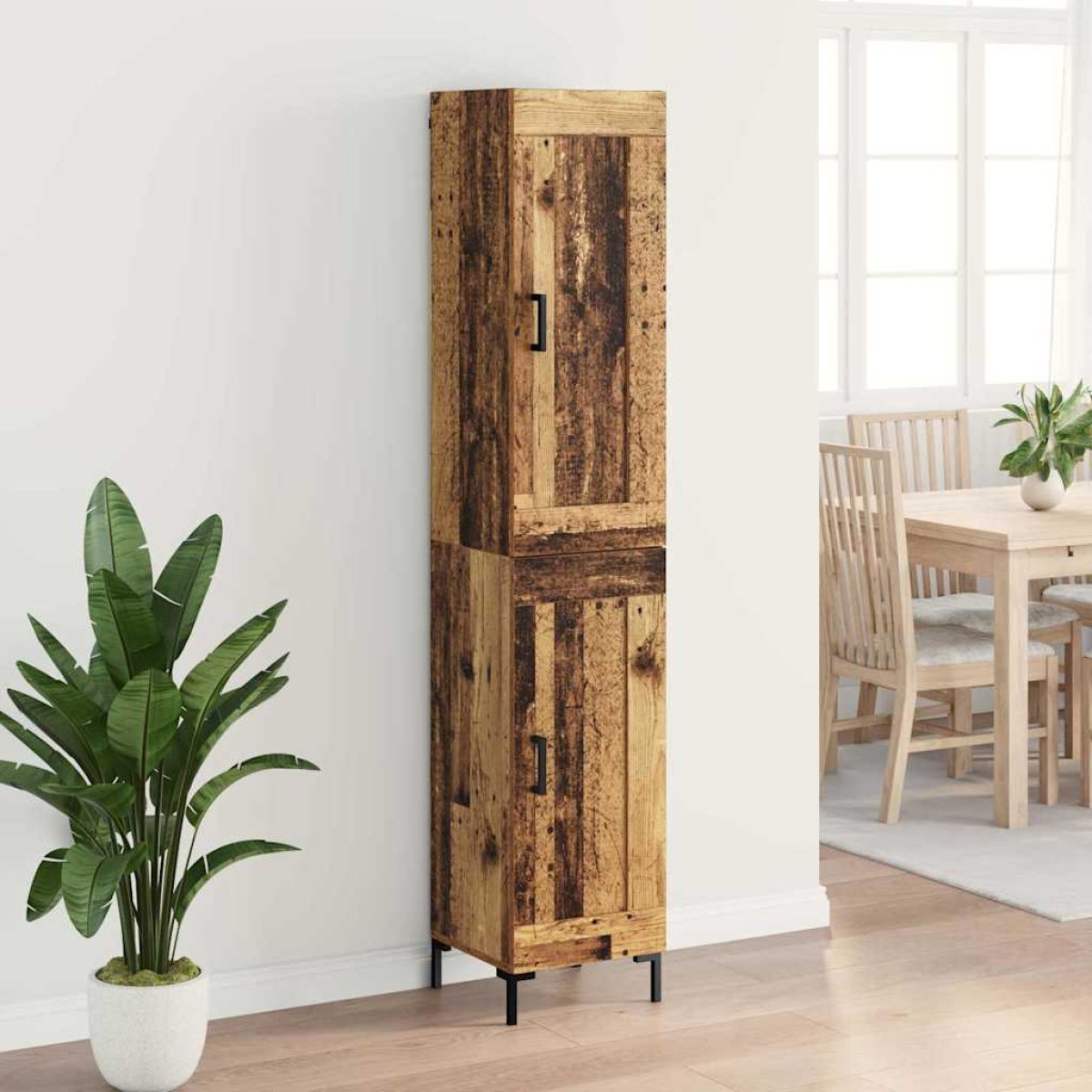 vidaXL Highboard Παλιό Ξύλο 34,5 x 34 x 180 εκ. Επεξεργασμένο Ξύλο