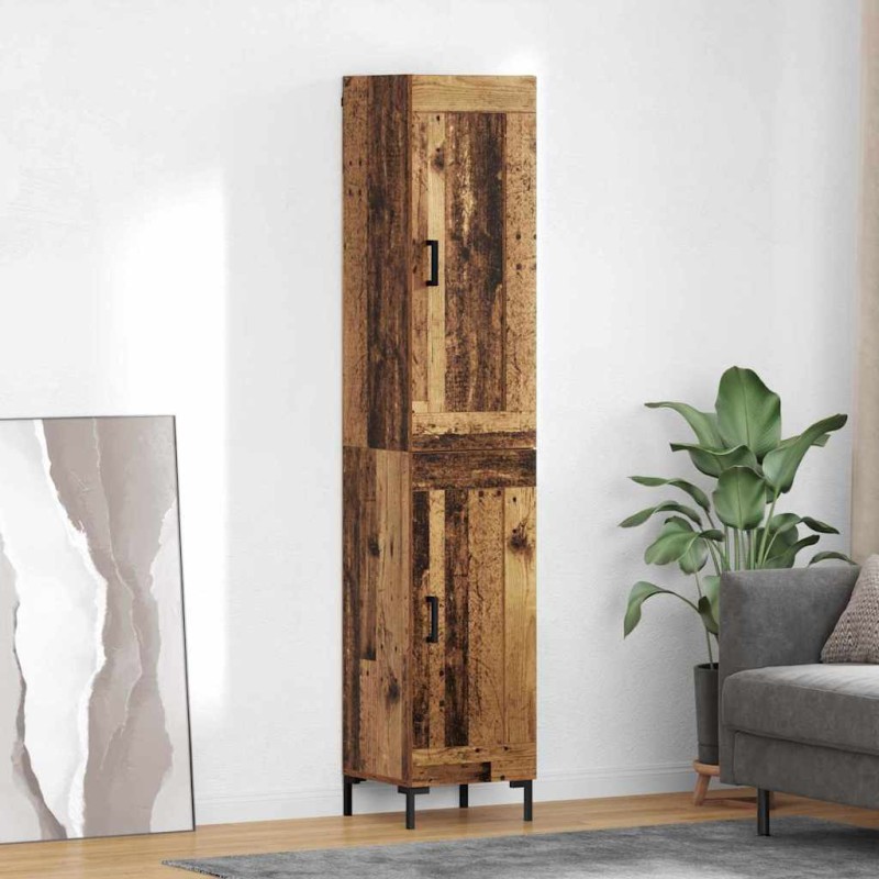 vidaXL Highboard Παλιό Ξύλο 34,5 x 34 x 180 εκ. Επεξεργασμένο Ξύλο