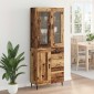 vidaXL Highboard 2 τμχ. Παλιό Ξύλο 69,5 x 34 x 180 εκ.