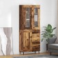 vidaXL Highboard 2 τμχ. Παλιό Ξύλο 69,5 x 34 x 180 εκ.