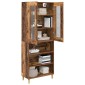 vidaXL Highboard Παλιό Ξύλο 69,5 x 34 x 180 εκ. Σύνθετο Ξύλο και Γυαλί