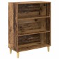 vidaXL Highboard Παλιό Ξύλο 69,5 x 34 x 180 εκ. Σύνθετο Ξύλο και Γυαλί