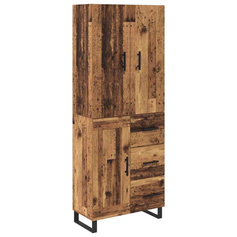 vidaXL Highboard 2 τμχ. Παλιό Ξύλο 69,5 x 34 x 180 εκ.