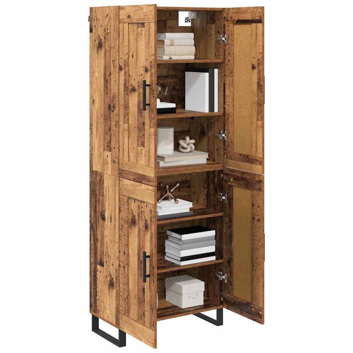 vidaXL Highboard 2 τμχ. Παλιό ξύλο 69,5 x 34 x 180 εκ.