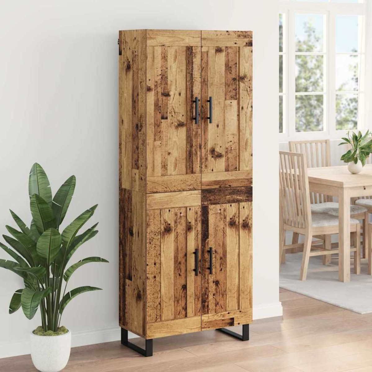 vidaXL Highboard 2 τμχ. Παλιό ξύλο 69,5 x 34 x 180 εκ.