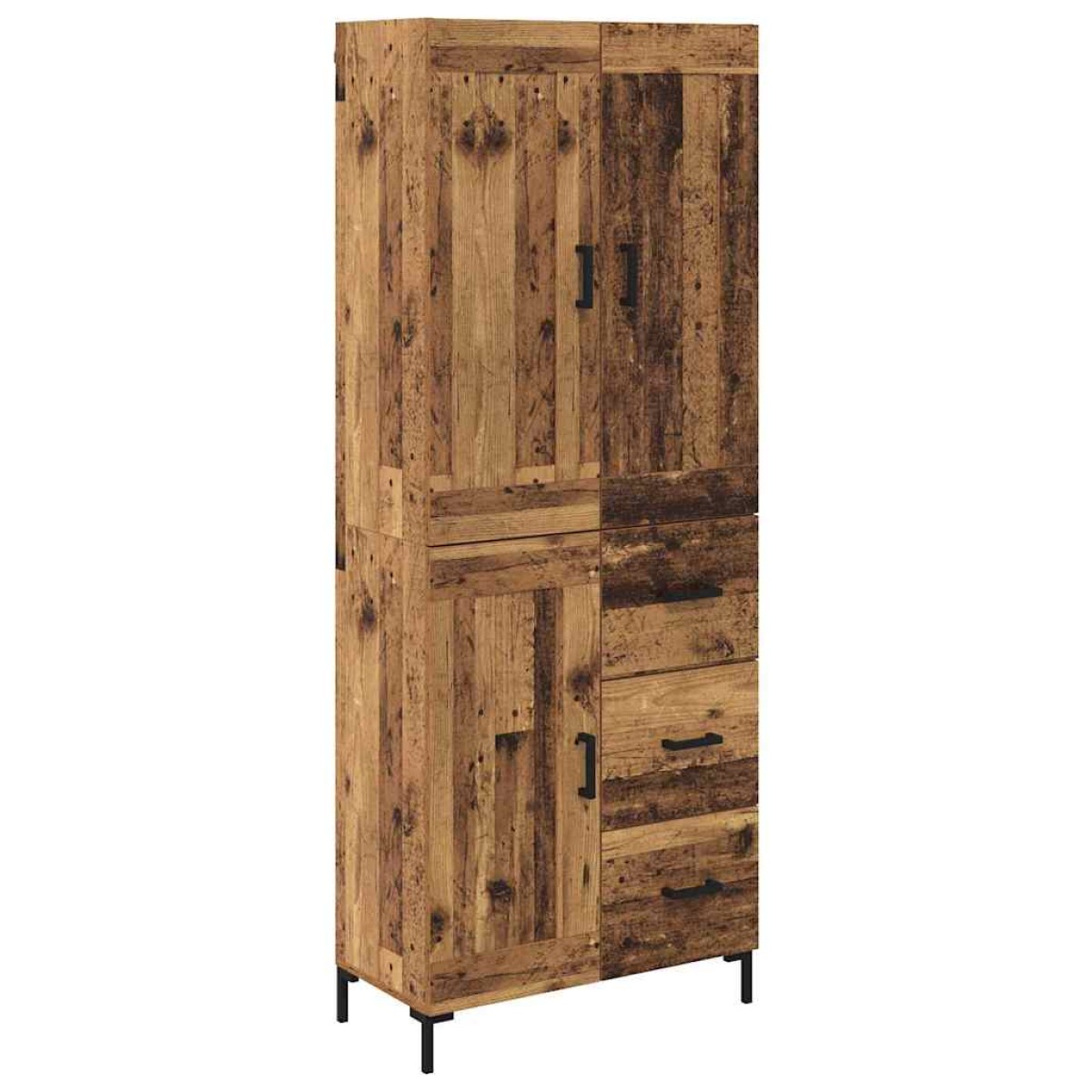 vidaXL Highboard 2 τμχ. Παλιό Ξύλο 69,5 x 34 x 180 εκ.