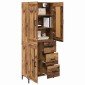 vidaXL Highboard 2 τμχ. Παλιό Ξύλο 69,5 x 34 x 180 εκ.