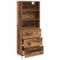 vidaXL Highboard 2 τμχ. Παλιό ξύλο 69,5 x 34 x 180 εκ.