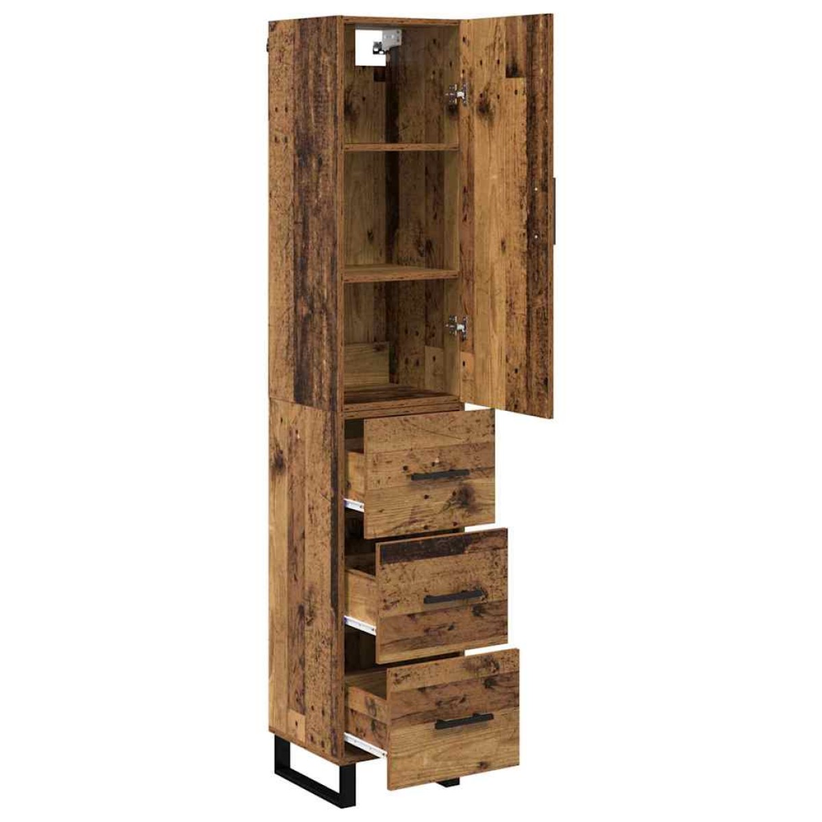 vidaXL Highboard Παλιό Ξύλο 34,5 x 34 x 180 εκ. Επεξεργασμένο Ξύλο