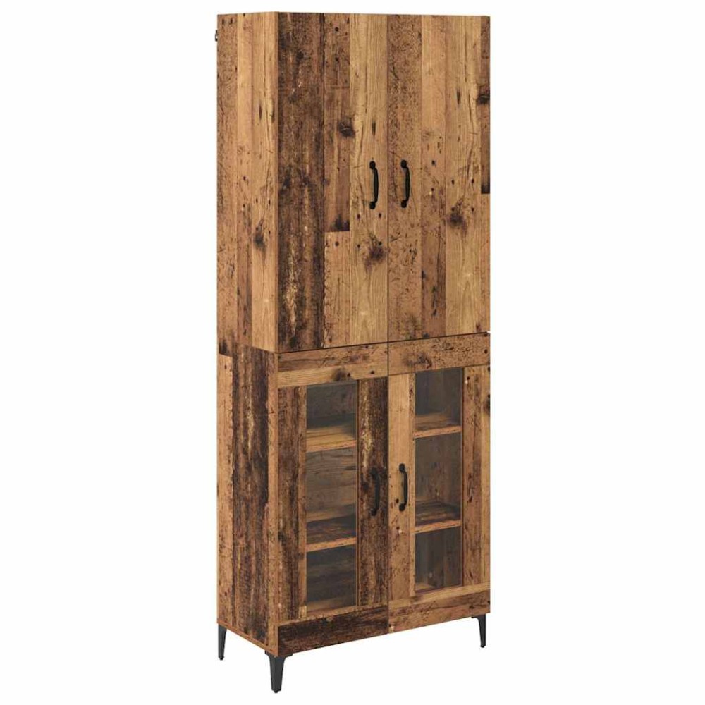 vidaXL Highboard Παλιό Ξύλο 69,5 x 34 x 180 εκ. Επεξεργασμένο Ξύλο