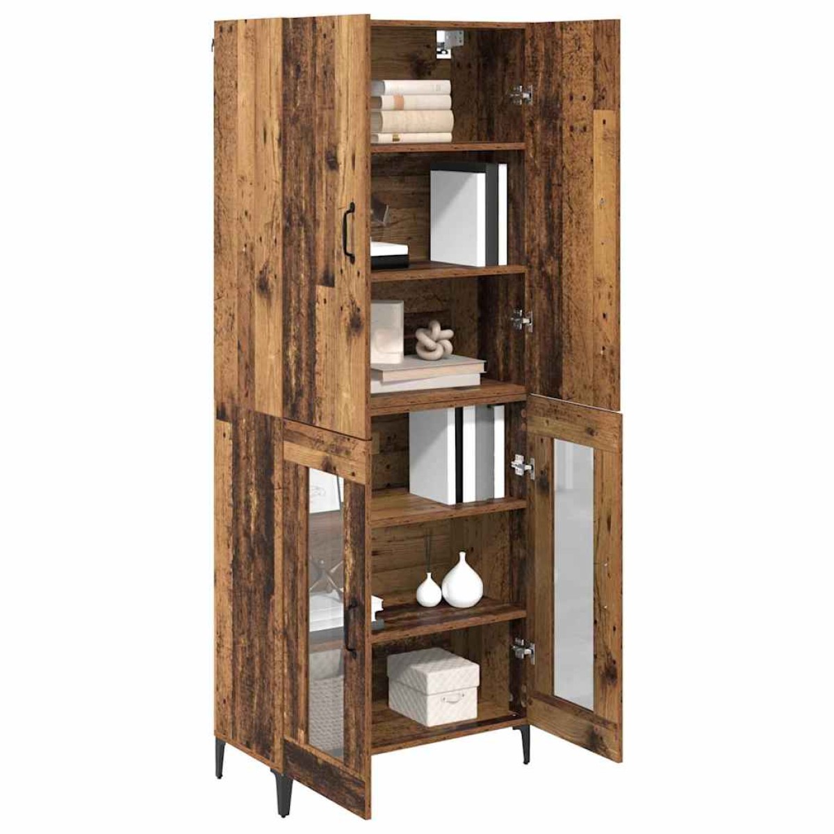 vidaXL Highboard Παλιό Ξύλο 69,5 x 34 x 180 εκ. Επεξεργασμένο Ξύλο
