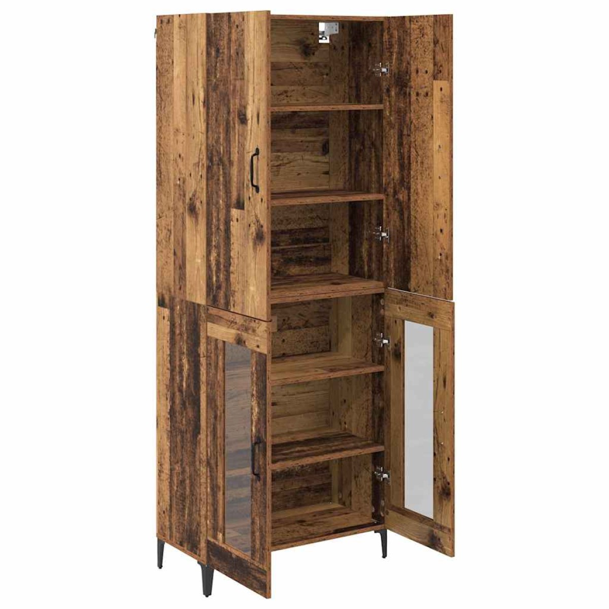 vidaXL Highboard Παλιό Ξύλο 69,5 x 34 x 180 εκ. Επεξεργασμένο Ξύλο