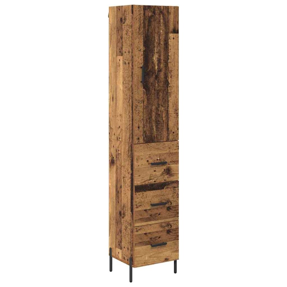 vidaXL Highboard Παλιό Ξύλο 34,5 x 34 x 180 εκ. Επεξεργασμένο Ξύλο