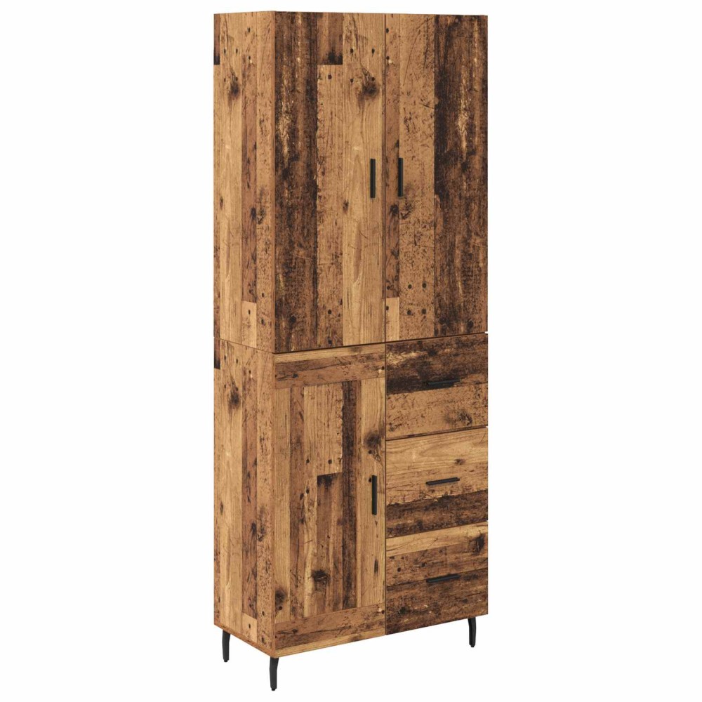 vidaXL Highboard 2 τμχ. Παλιό Ξύλο 69,5 x 34 x 180 εκ.
