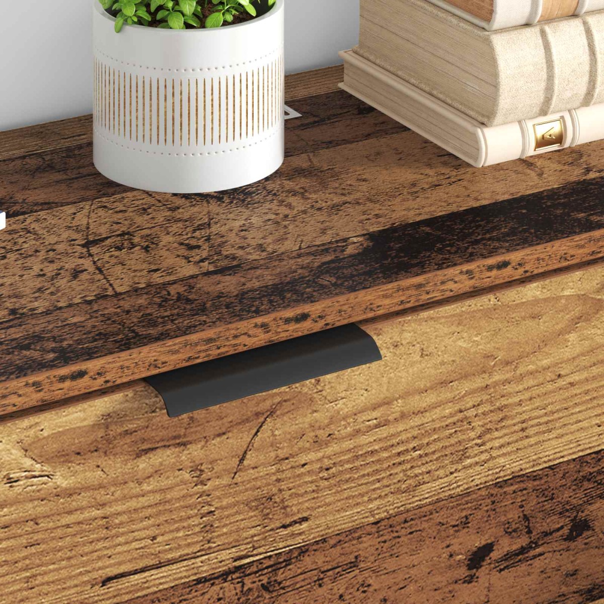 vidaXL Πλαϊνό γραφείο 3 τμχ. Παλιό Ξύλο 120 x 30 x 70 cm
