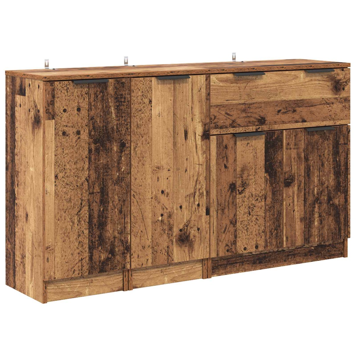 vidaXL Πλαϊνό γραφείο 3 τμχ. Παλιό Ξύλο 120 x 30 x 70 cm