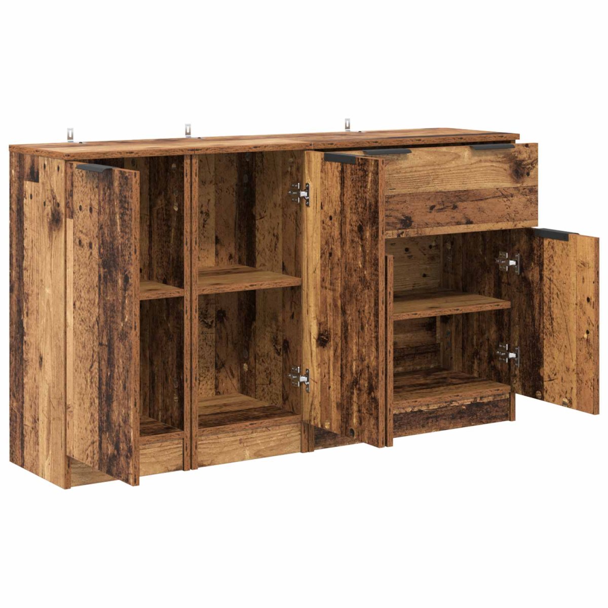 vidaXL Πλαϊνό γραφείο 3 τμχ. Παλιό Ξύλο 120 x 30 x 70 cm