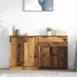 vidaXL Πλαϊνό γραφείο 3 τμχ. Παλιό Ξύλο 120 x 30 x 70 cm