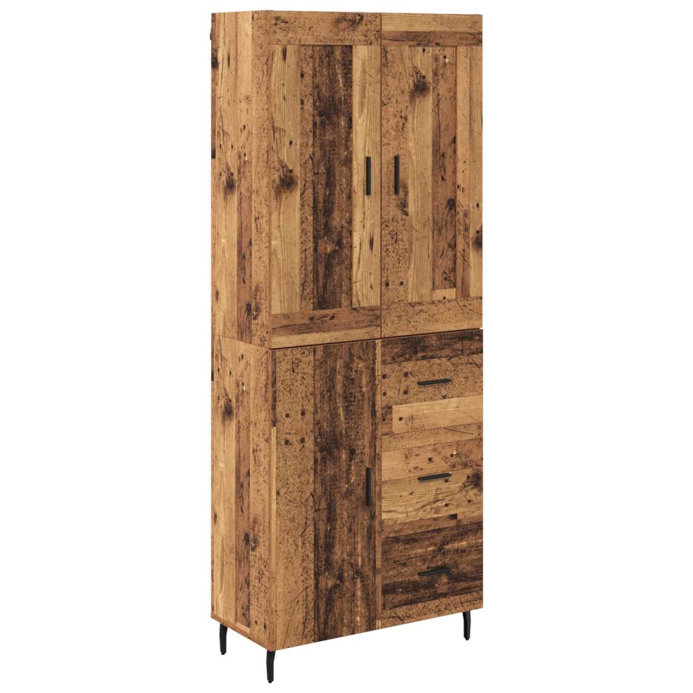 vidaXL Highboard 2 τμχ. Παλιό ξύλο 69,5 x 34 x 180 εκ.