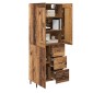 vidaXL Highboard 2 τμχ. Παλιό ξύλο 69,5 x 34 x 180 εκ.