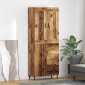 vidaXL Highboard 2 τμχ. Παλιό ξύλο 69,5 x 34 x 180 εκ.