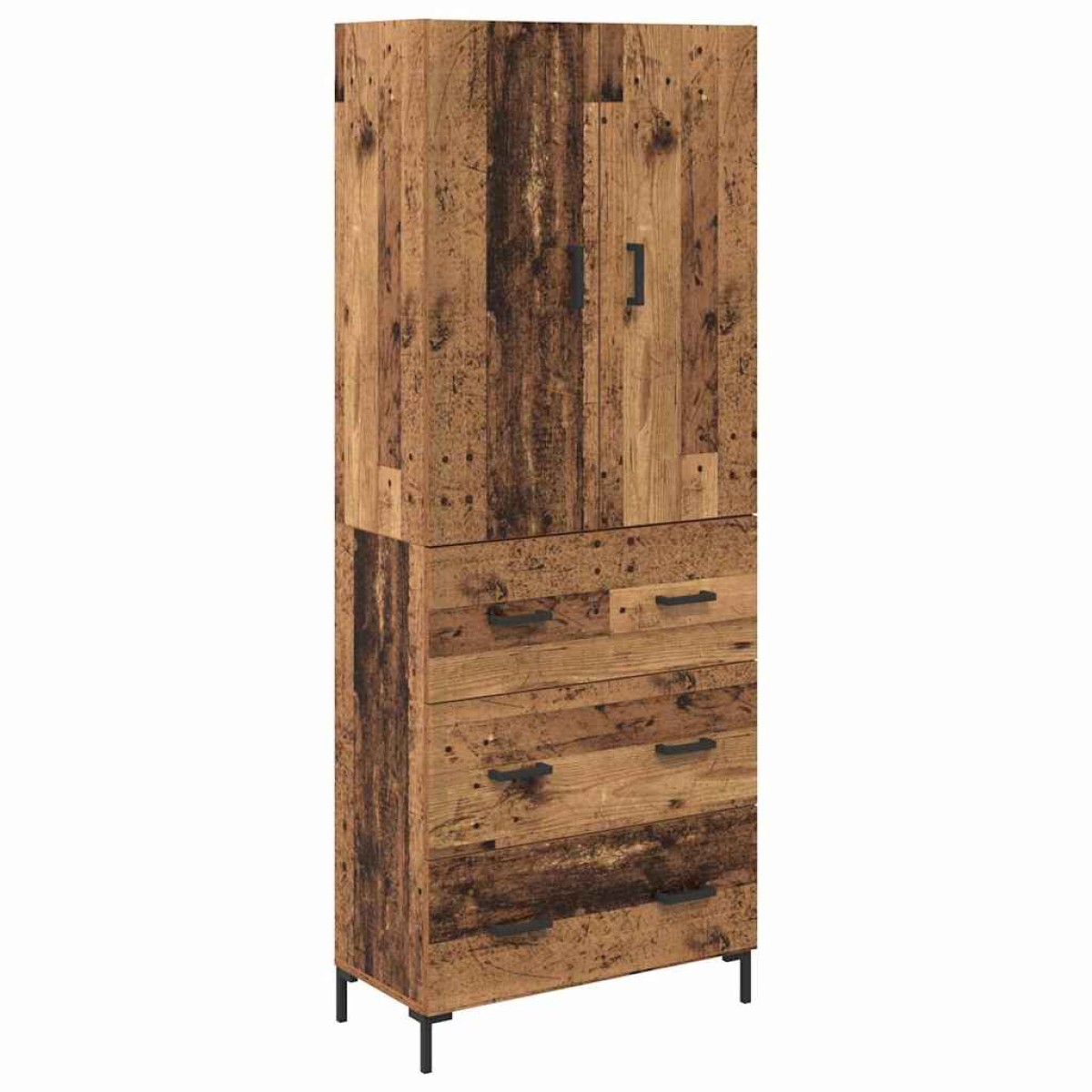 vidaXL Highboard Παλιό Ξύλο 69,5 x 34 x 180 εκ. Επεξεργασμένο Ξύλο