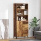 vidaXL Highboard Παλιό Ξύλο 69,5 x 34 x 180 εκ. Επεξεργασμένο Ξύλο
