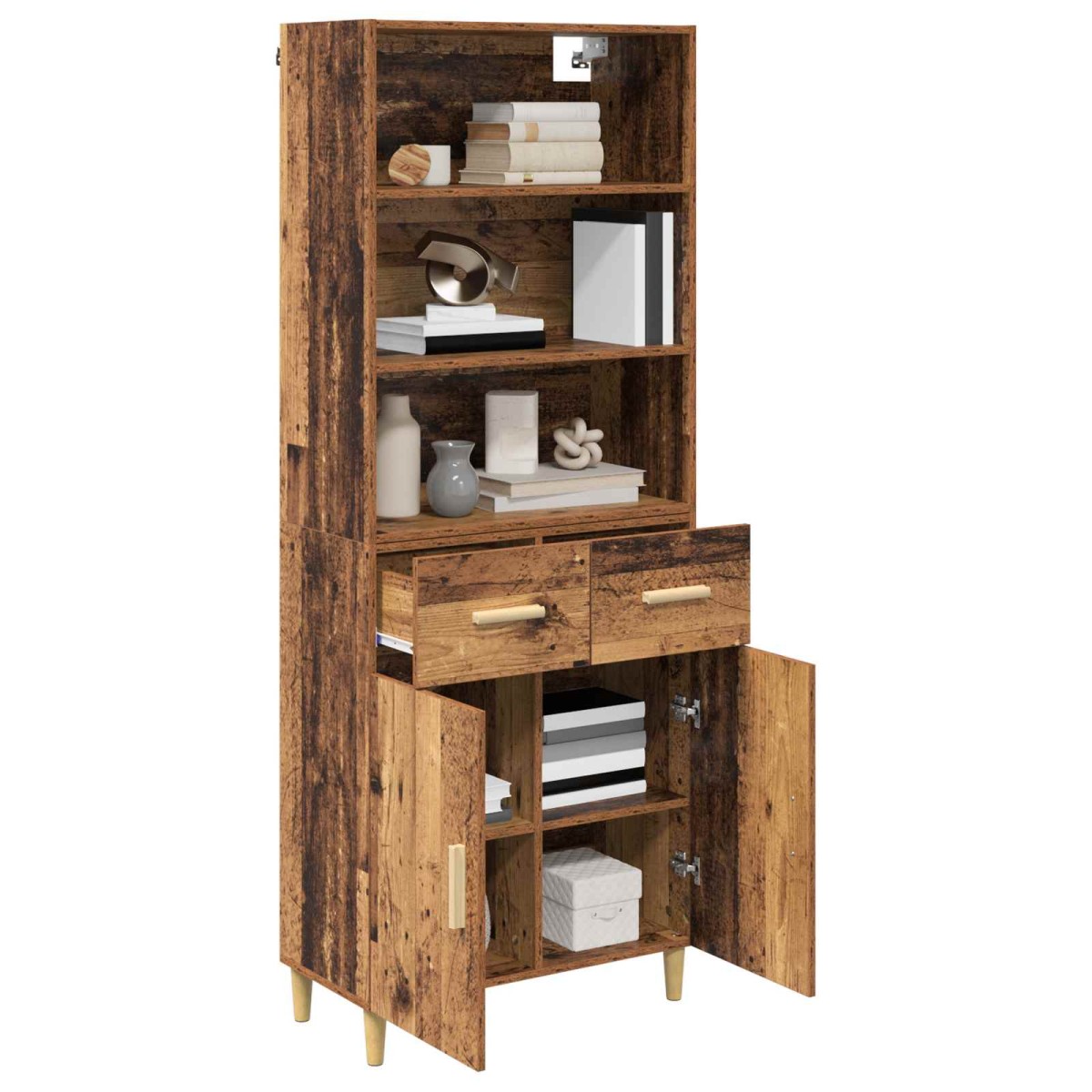 vidaXL Highboard Παλιό Ξύλο 69,5 x 32,5 x 180 εκ Επεξεργασμένο Ξύλο