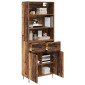 vidaXL Highboard 2 τμχ. Παλιό ξύλο 69,5 x 34 x 180 εκ.