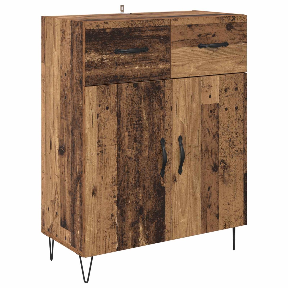 vidaXL Highboard 2 τμχ. Παλιό ξύλο 69,5 x 34 x 180 εκ.