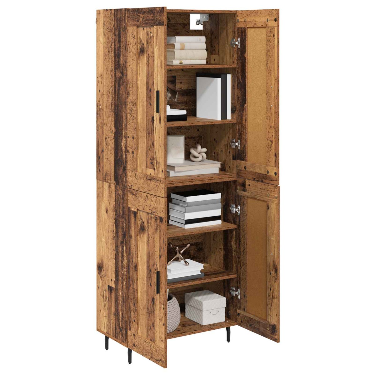 vidaXL Highboard 2 τμχ. Παλιό ξύλο 69,5 x 34 x 180 εκ.