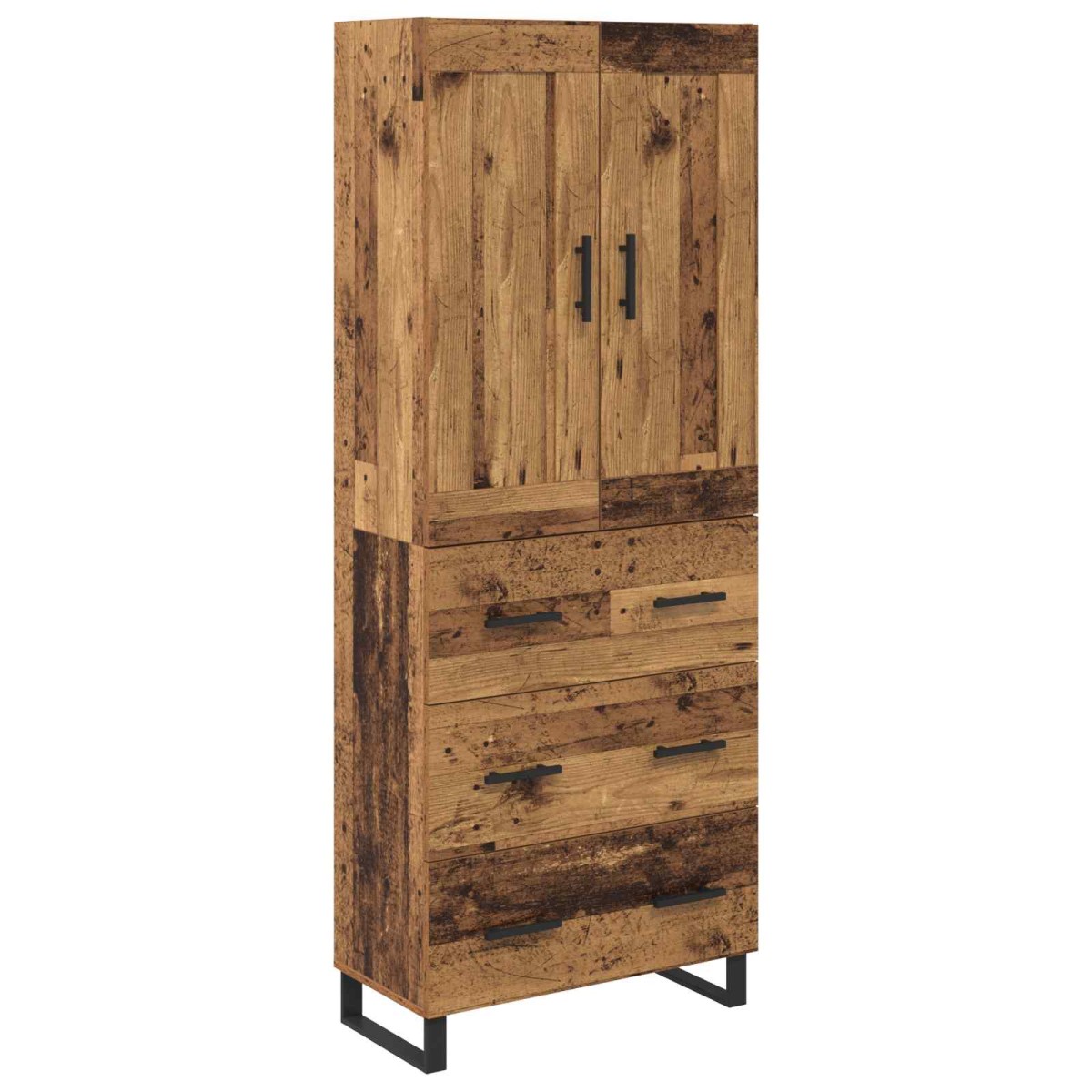 vidaXL Highboard 2 τμχ. Παλιό ξύλο 69,5 x 34 x 180 εκ.