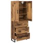 vidaXL Highboard 2 τμχ. Παλιό ξύλο 69,5 x 34 x 180 εκ.