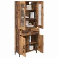 vidaXL Highboard 2 τμχ. Παλιό ξύλο 69,5 x 34 x 180 εκ.