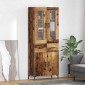 vidaXL Highboard 2 τμχ. Παλιό ξύλο 69,5 x 34 x 180 εκ.