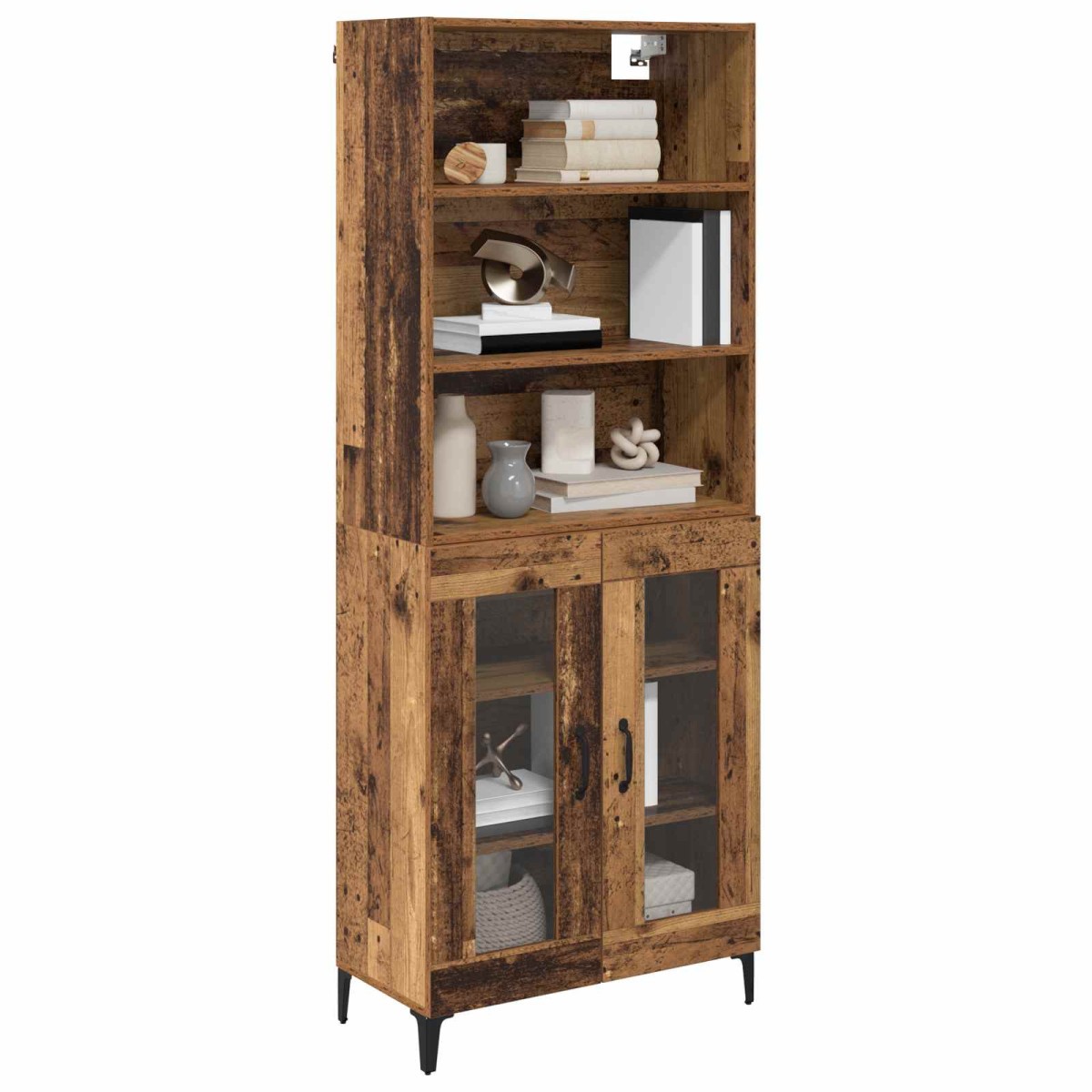 vidaXL Highboard Παλιό Ξύλο 69,5 x 34 x 180 εκ. Επεξεργασμένο Ξύλο