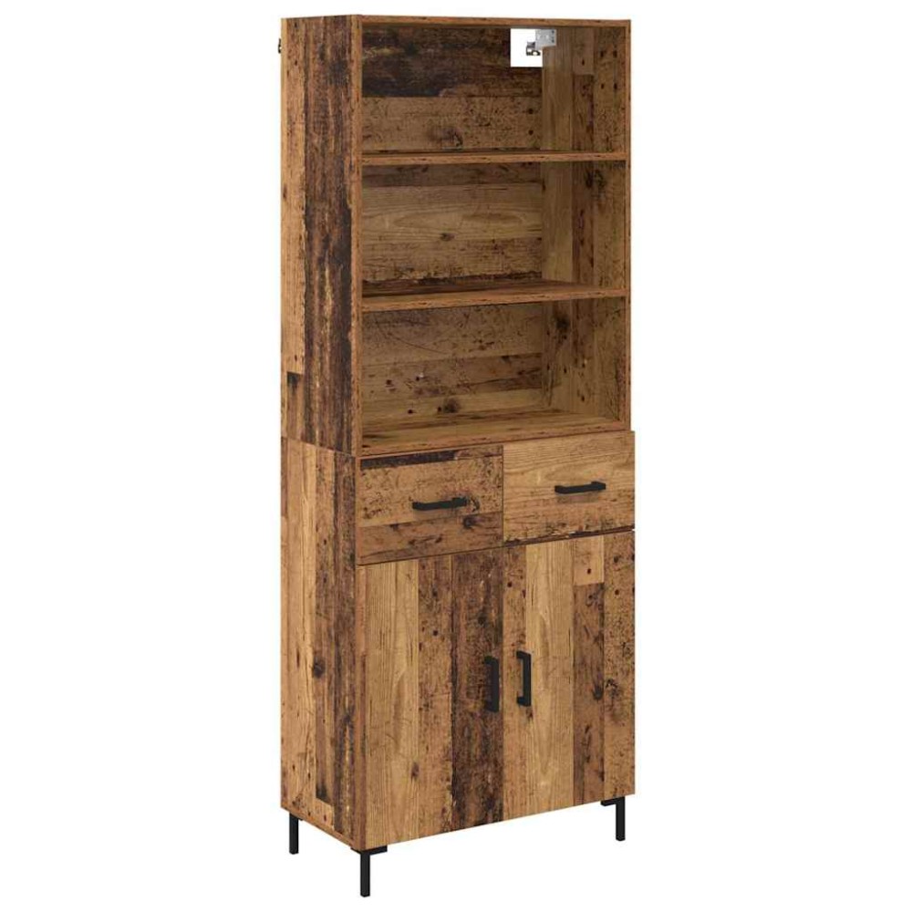 vidaXL Highboard Παλιό ξύλο 69,5 x 34 x 180 εκ. Επεξεργασμένο Ξύλο