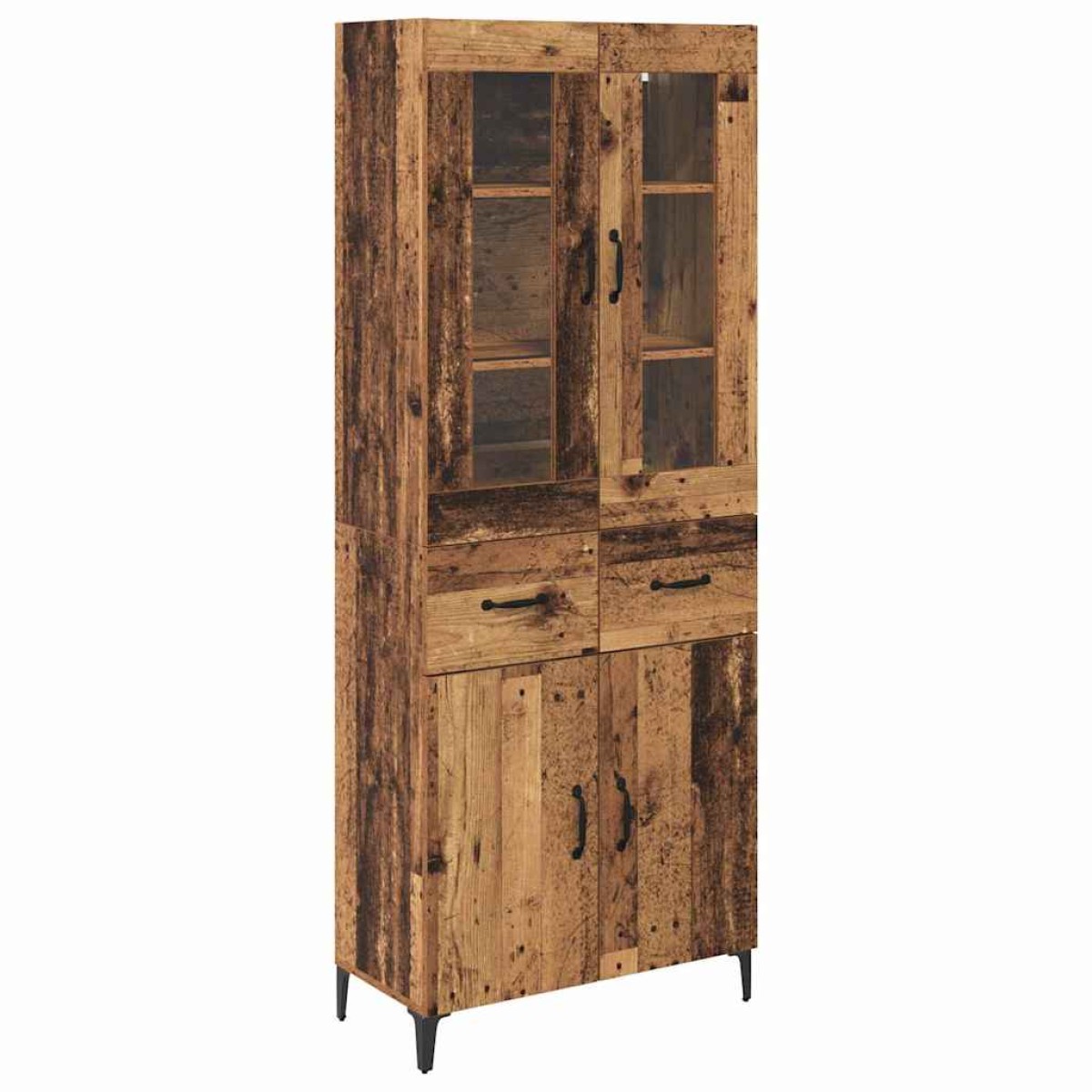 vidaXL Highboard Παλιό Ξύλο 69,5 x 34 x 180 εκ. Επεξεργασμένο Ξύλο