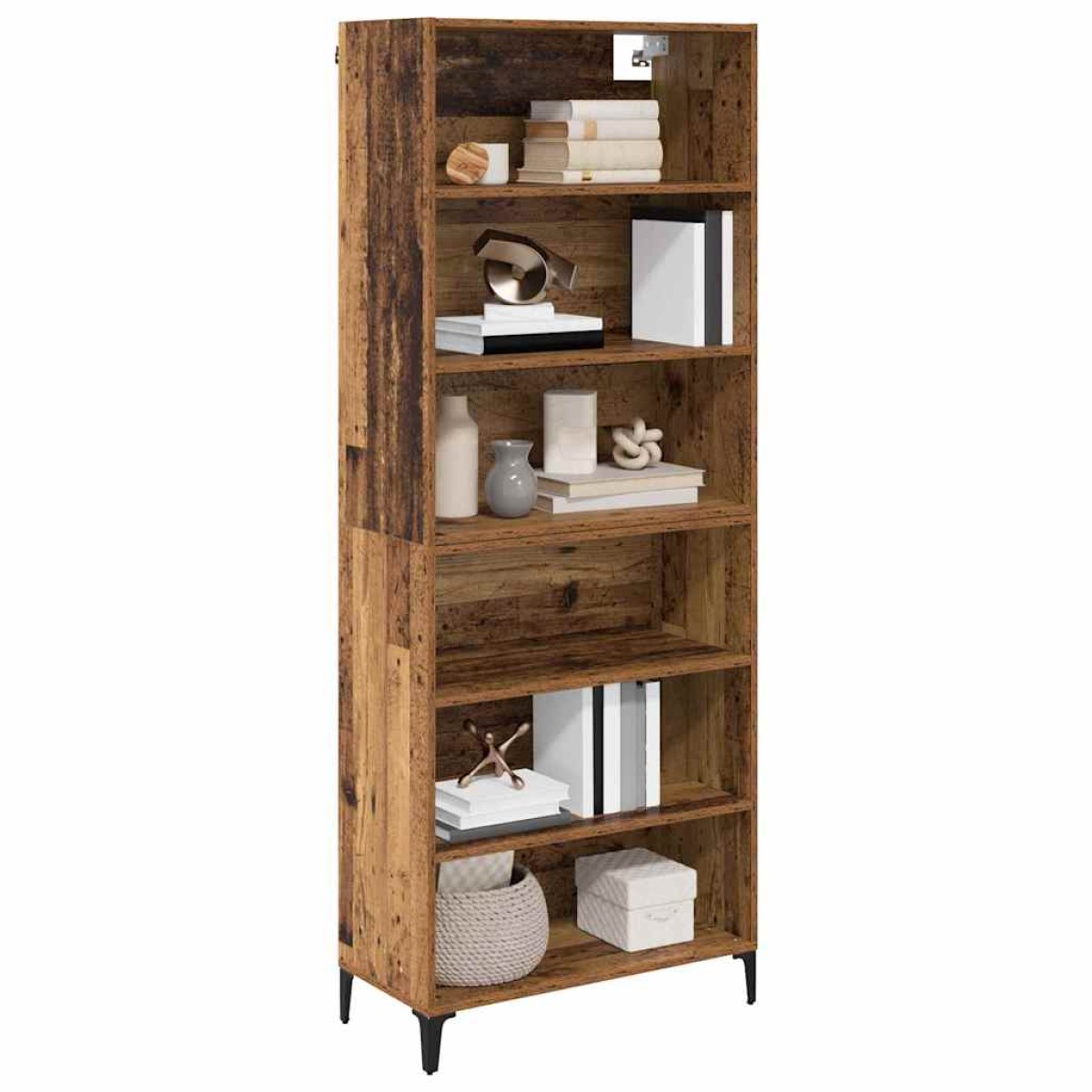 vidaXL Highboard Παλιό Ξύλο 69,5 x 34 x 180 εκ. Επεξεργασμένο Ξύλο
